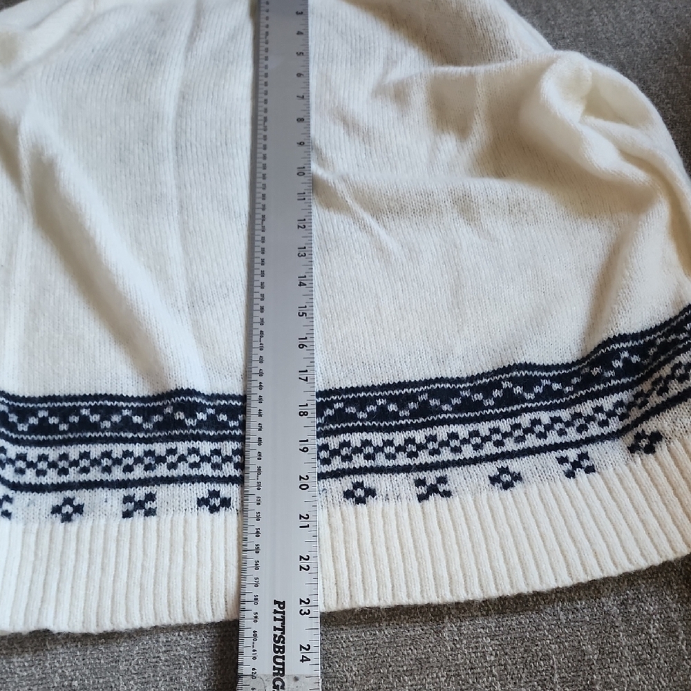Eddie Bauer Ski Sweater Womens M Cream Mock Neck Skier Nordic Apres Ski Winter - Picture 9 of 13